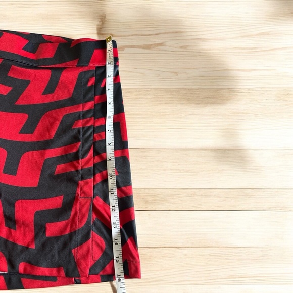 J.Lindeberg Amelie Mid Print Golf Skirt Red Black Size L - Picture 5 of 8